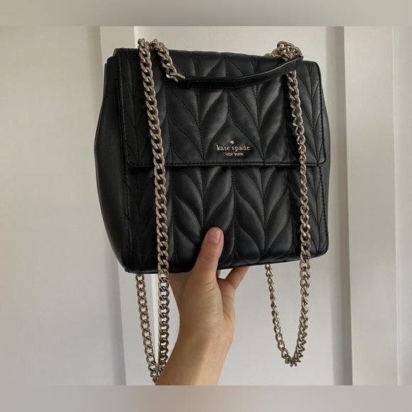 Kate Spade Brayden Briar Lane Quilted Black Leather Backpack Crossbody EUC $498 - Picture 10 of 16